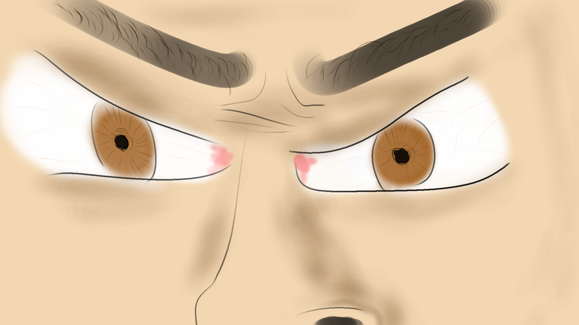 Close up of angry man's eyes