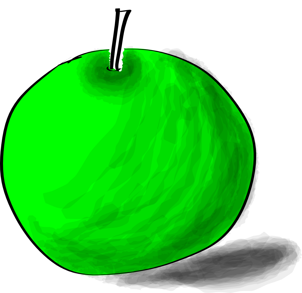 Drawing of a green apple