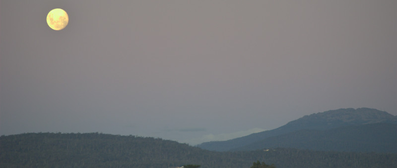 Moon over mountains